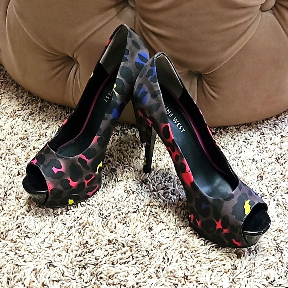 Nine West Leopard Print Platform Heels 👠